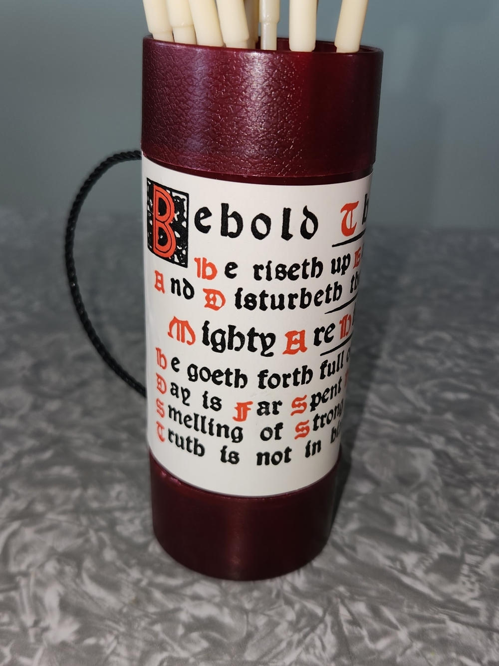 Decorative Burgundy Golf Bag with Script Print And Plastic Drink Stirrers